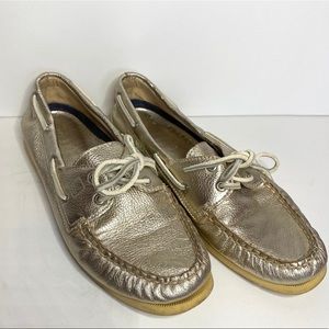 Sperry Metallic Gold Boat Shoe Size 8.5